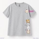  M3 Áo Thun Cotton Bé Trai Hình Gấu HI (23-62kg) 