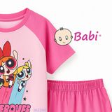  Bộ Bé Gái Tay Raplang Quần Short Họa Tiết Dễ Thương (20-42kg) 