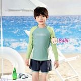  Bộ Bơi Cho Bé Tay Dài Quần Ngắn Màu Vàng (35-55kg) 