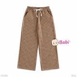  M4 Quần Suông Dài Sọc Caro Bé Gái (23-50kg) 