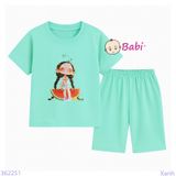  Bộ Bé Gái Quần Lửng In Hình Dưa Hấu (23-56kg) 