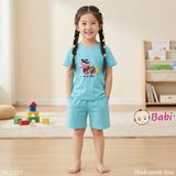  Bộ Bé Gái Tay Ngắn Quần Đùi In Chú Ngựa (20-55kg) 