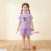 Bộ Bé Gái Tay Ngắn Quần Đùi Hoa Lavender  (20-57kg)