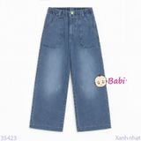  Quần Jeans Suông Dài Trơn Cho Mẹ Và Bé (28kg - 50kg) 