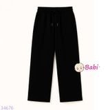  Quần Thun Suông Dài Trẻ Em Màu Trơn Đơn Giản (23-75kg) 