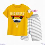  Bộ Tay Ngắn Quần Lửng In Chữ Califorina (30-47kg) 