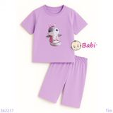  Bộ Bé Gái Quần Lửng In Hình Cá Heo Dễ Thương (23-56kg) 