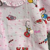  Bộ Pyjama tay ngắn quần đùi Bé Gái Hình Mèo ( 30-60kg ) 