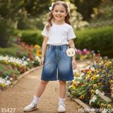  Quần Jeans Lửng Trơn Cho Mẹ Và Bé 049 (28kg - 50kg) 