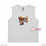  Áo Ba Lỗ Bé Trai Cotton Mát Mẻ Hè Hình Bóng Rổ (27–65kg) 
