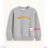  Áo Thun Tay Dài Form Rộng Chữ Gravity (17kg - 75kg) 