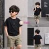  (H1) Áo Thun Bé Gái Bé Trai Cotton Màu Trơn Mặc Mát Mùa Hè (33-70Kg) 