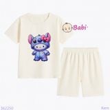  Bộ Bé Gái Quần Lửng In Hình Mèo Dễ Thương (23-56kg) 