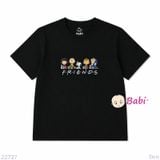  (H2)Áo Thun Cotton Tay Ngắn Bé Trai In Friends (35-70kg) 