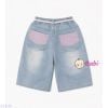  Quần Short Jeans Bé Gái Màu Trơn Kèm Dây M12 (26-45kg) 