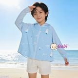  Áo Khoác Chông Nắng Cánh Dơi Bé Trai Gấu Trắng (25-40kg) 