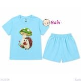  (H2) Bộ Bé Gái Tay Ngắn Quần Đùi In Hình Nấm (30-55kg) 