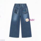 Quần Jeans Suông Dài Thêu Chữ Cho Mẹ Và Bé (28kg - 50kg) 