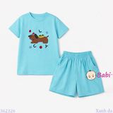  Bộ Bé Gái Tay Ngắn Quần Đùi In Chú Cún (20-55kg) 