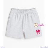  Quần Short  Màu Trơn In Nơ Cho Mẹ Và Bé (20kg - 53kg) 