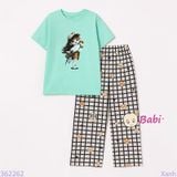  Bộ Tay Ngắn Quần Suông Dài Bé Gái Trà Sữa (20-72kg) 