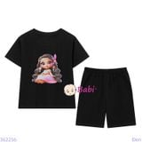  Bộ Bé Gái Quần Lửng In Họa Tiết Đẹp H2 (23-56kg) 