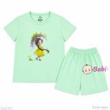  Bộ Thun Mát Bé Gái Hoa Tím Mùa Hè Size 20-55kg 