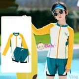  Bộ Bơi Bé Trai Tay Dài Quần Ngắn M1(26-55kg) 