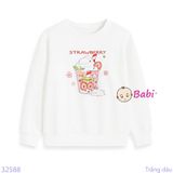  Áo Thun Trắng Cho Bé Gái Cổ Tròn Tay Dài Họa Tiết Xinh Xắn (6 - 15 tuổi) 