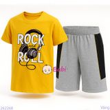  Bộ Tay Ngắn Quần Lửng In Chữ Rock (48-60kg) 