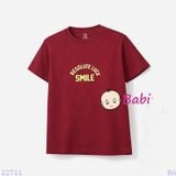  Áo Thun Bé Trai Bé Gái Tay Ngắn Chữ Smile (23-62kg) 