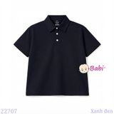  Áo Thun Cổ Trụ Bé Trai Bé Gái Tay Ngắn Màu Trơn (30-75kg) 