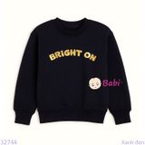  Áo Thun Tay Dài Form Rộng Chữ Bright On (17kg - 75kg) 