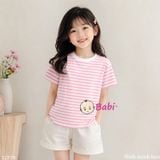 Áo Thun Giấy Sọc Kẽ Mẹ Bé (40-75kg) 