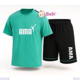  Bộ Tay Ngắn Quần Lửng  Bé Trai In Chữ Đơn Giản (23-53kg) 
