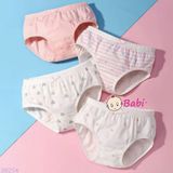  Set 4 Chip Cotton Tam Giác Nơ Cho Bé Gái (26-35kg) 