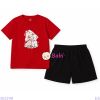 Bộ Bé Gái Tay Ngắn Quần Đùi Hình Bé Và Cún (24-52kg)