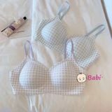  Áo Bra Su Không Gọng Caro Cho Mẹ Và Bé Lớn (S34-S38) 