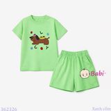  Bộ Bé Gái Tay Ngắn Quần Đùi In Chú Cún (20-55kg) 