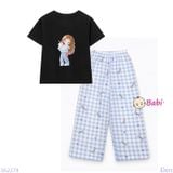  Bộ Bé Gái Tay Ngắn Quần Đũi Họa Tiết Nơ Xanh (20-72kg) 