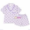  (tím) Set Bộ Pyjama Mẹ Bé Tay Ngắn Quần Đùi (30-58kg) 