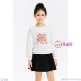  Áo Thun Trắng Cho Bé Gái Cổ Tròn Tay Dài Họa Tiết Xinh Xắn (6 - 15 tuổi) 