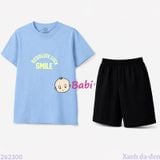  Bộ Thun Bé Trai Tay Ngắn Quần Ngắn Chữ Smile (23kg - 62kg) 