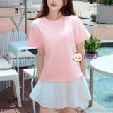  Áo Thun Trơn Baby Tee Mẹ Và Bé (30-68Kg) 
