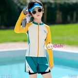  Bộ Bơi Bé Trai Tay Dài Quần Ngắn M1(26-55kg) 