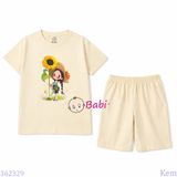  Bộ Bé Gái Tay Ngắn Quần Lửng Bé Hoa (20-55kg) 