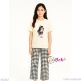  Bộ Tay Ngắn Quần Suông Dài Bé Gái Trà Sữa (20-72kg) 