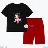  Bộ Bé Gái Tay Ngắn Quần Lửng Bé Áo Hồng (20-55kg) 