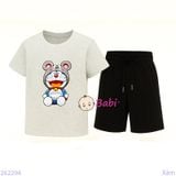  Bộ Thun Bé Trai Tay Ngắn Quần Ngắn Hình Đ.O.R.E.M.O.M (23kg - 62kg) 