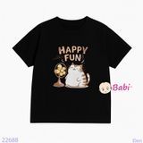  Áo Thun Gia Đình In Hình Chú Mèo Dễ Thương (26-72kg) 